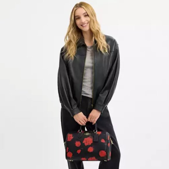 Coach Rowan large satchel bag with red floral print. CCE27 Beautiful💞 - Picture 2 of 4